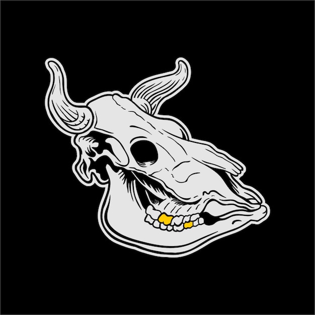 Vector cows skull