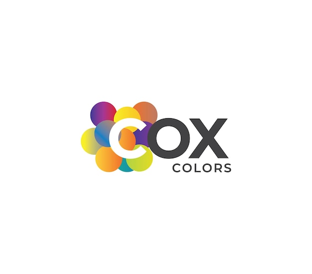 Vector cox colors company logo design concept