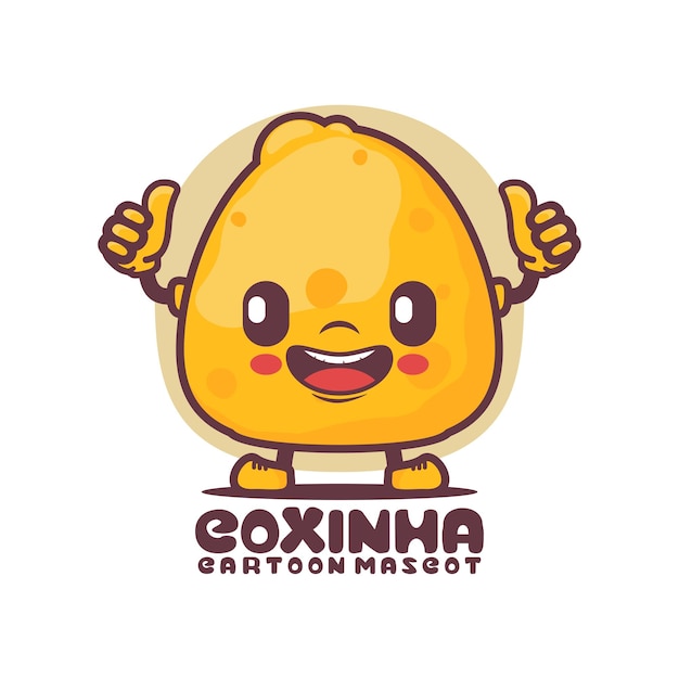 Vector coxinha cartoon mascot brazilian food vector illustration