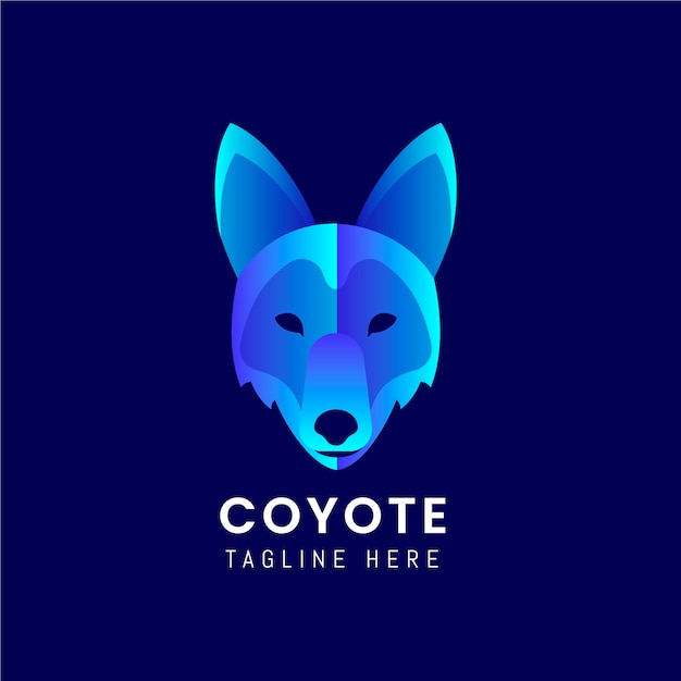 Modello di logo del marchio coyote