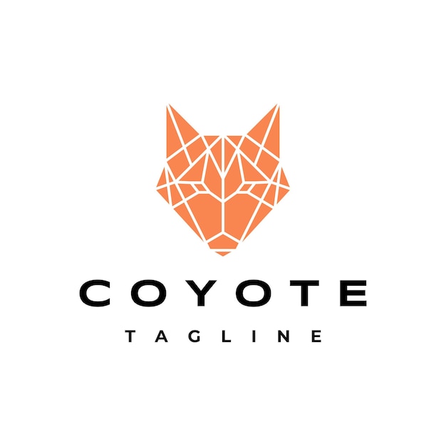 Coyote head geometric logo vector icon design template