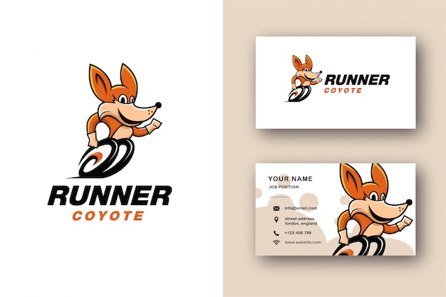 Coyote mascot logo and business card template