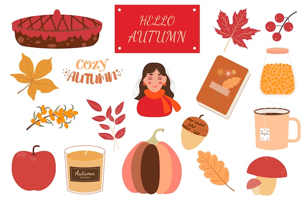 Cozy autumn brown red