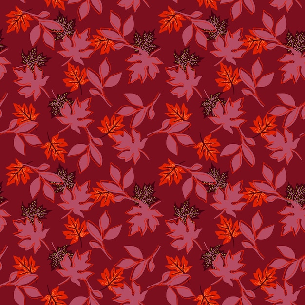 아늑한 단풍 벡터 일러스트 레이 션 패션에 대 한가 꽃 시즌 디자인의 10 완벽 한 패턴 배경을 나뭇잎