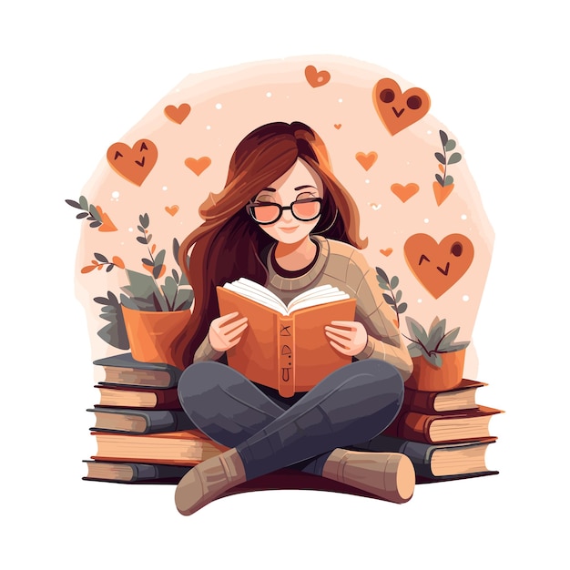 Cozy Book Lover vector illustration