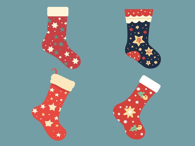 Vector cozy christmas delight festive socks illustration