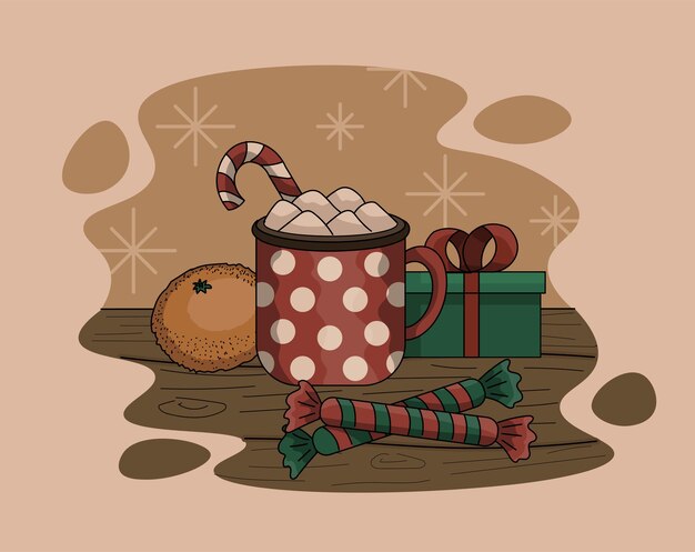 Vector cozy christmas still life