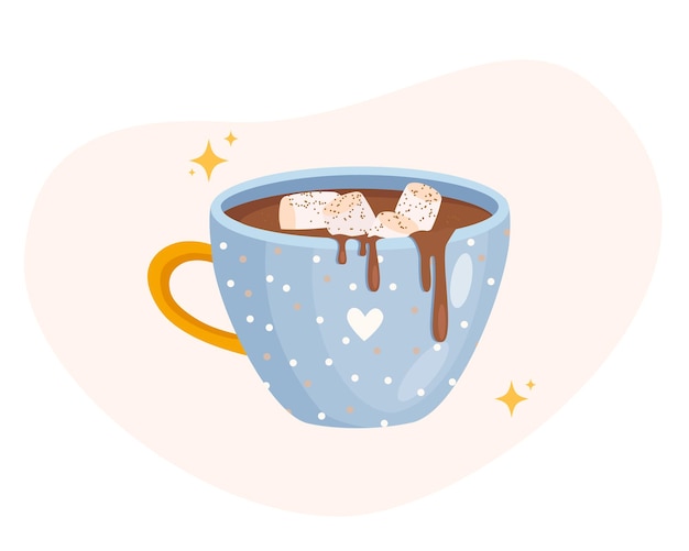 Un'accogliente tazza di cioccolata calda con marshmallow