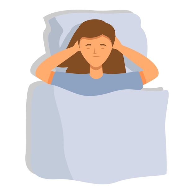 Cozy girl relax dream icon cartoon vector Sleeping person
