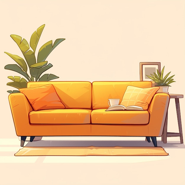 Vector cozy modular sofa for living room