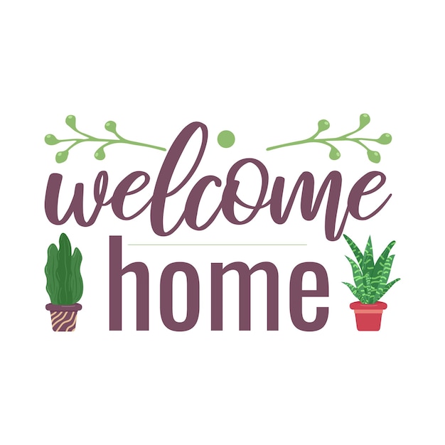 Vector cozy phrases on the theme of home