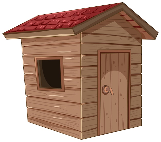 Vector cozy wooden garden shed illustration