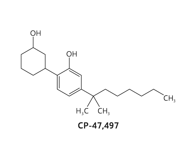 Vector cp 47497 drug molecule chemical formula structure