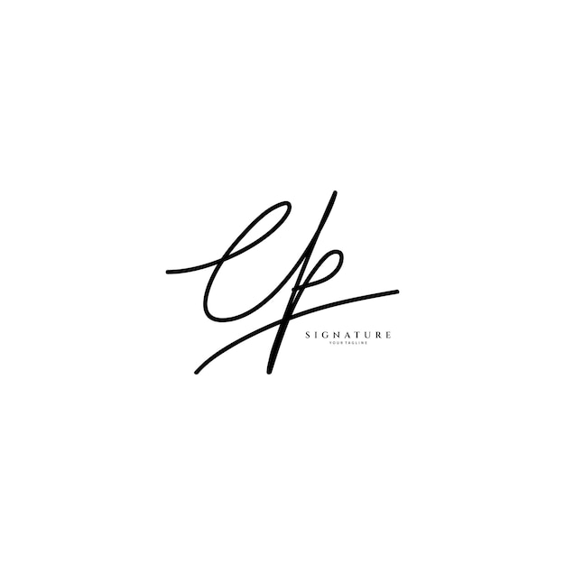 CP eerste handschrift logo Monogram brief handtekening vector