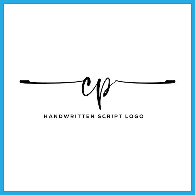 Vector cp handwriting signature logo design cp letter real estate beauty photography letter logo