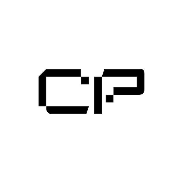 CP monogram logo ontwerp letter tekst naam symbool monochroom logo alfabet karakter eenvoudig logo