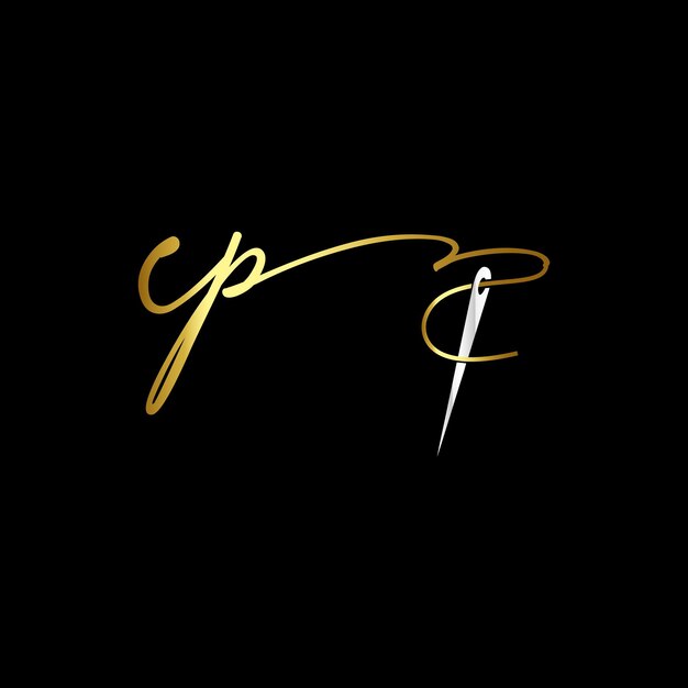 CP モノグラム ロゴ、手書き服のロゴのテンプレート ベクトル