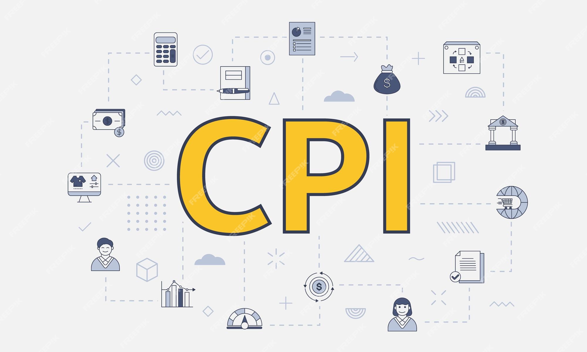 Premium Vector | Cpi consumer price index concept with icon set with ...