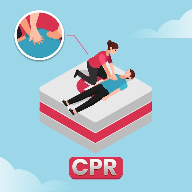 Vector cpr isometric vector