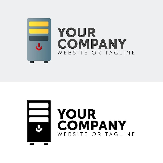 Cpu case logo with eps 10 free vector graphic