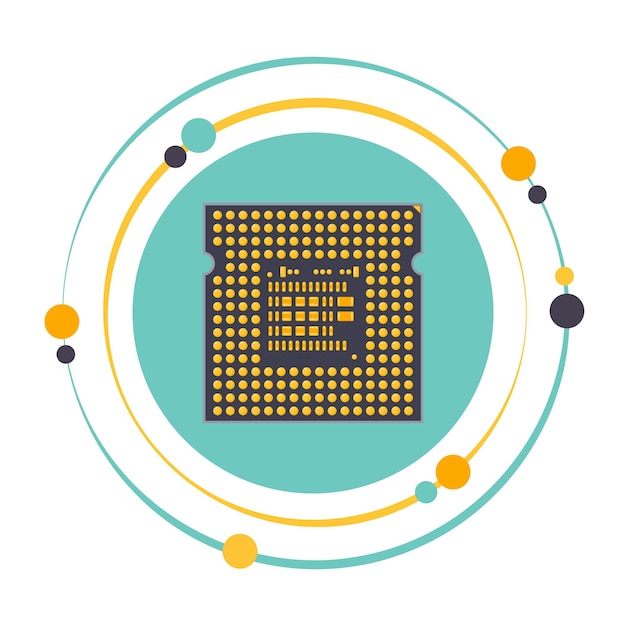 벡터 cpu 중앙 처리 단위 마이크로  기술 터 일러스트 그래픽