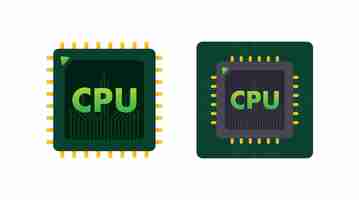 Vector cpu chip data computing database processign vector stock illustration