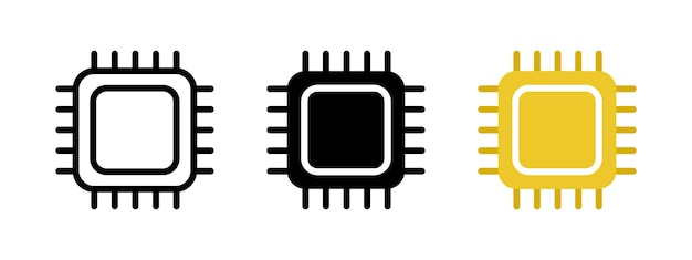 CPU シンボル  芯セット  コア ベクトル  マイクロチップ 