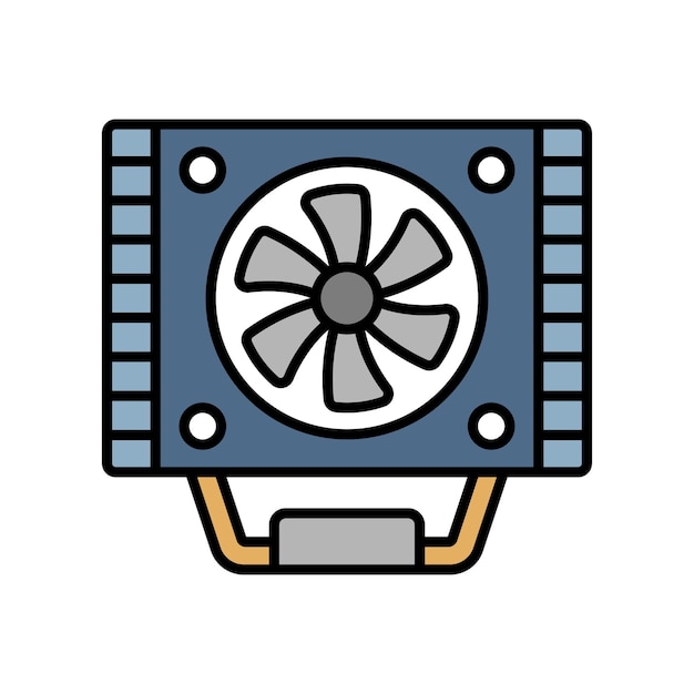 cpu cooler icoon vector ontwerp sjabloon eenvoudig en schoon