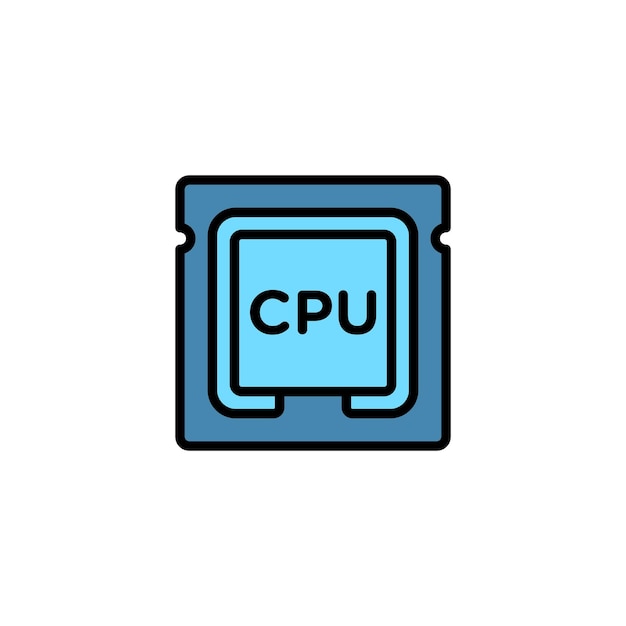 CPU gekleurde vector icoon op witte achtergrond