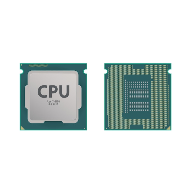 Cpu-processor plat vectorontwerp