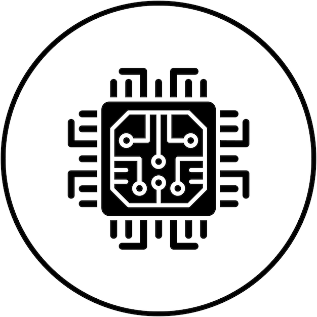 Икона вектора процессора может быть использована для набора икон технологии