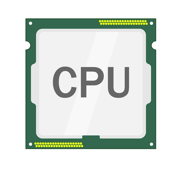 평면 디자인의 Cpu 스마트 마이크로칩 벡터