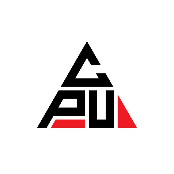 Vector 삼각형 모양의 cpu 삼각형 로고 디자인 모노그램 cpu 삼각지 터 로고 템플릿과 빨간색 cpu 삼각자 로고 간단하고 우아하고 고급스러운 로고