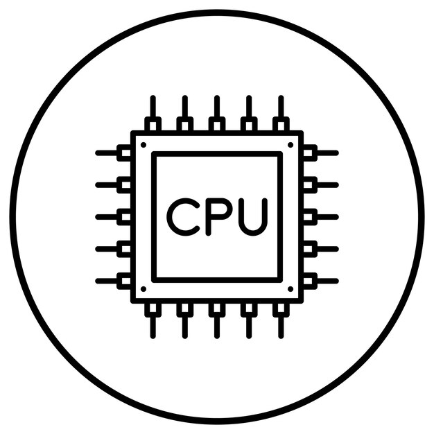 CPU ベクトルアイコン コンピュータとハードウェアのアイコンセットに使用できます