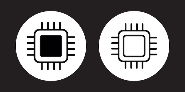 Cpu vector icon set