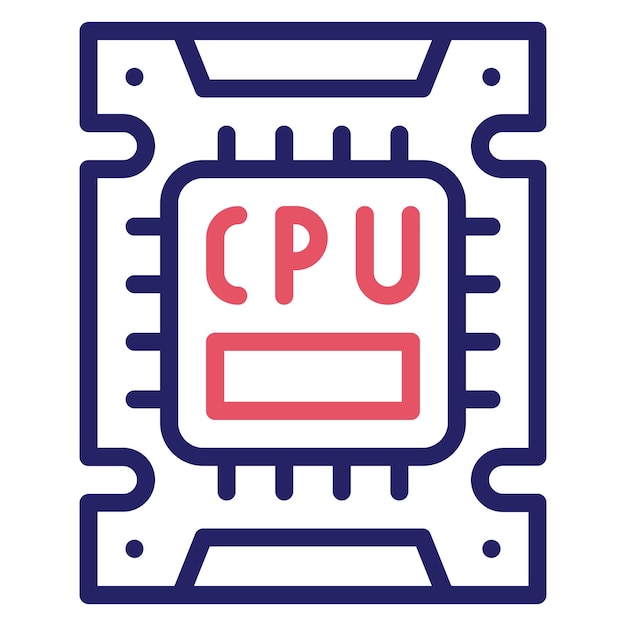 CPU vector icoon illustratie van Computer en Hardware iconset