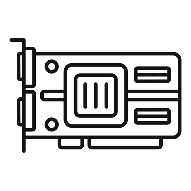 Cpu videokaart pictogram overzicht vector Computer GPU Display pci