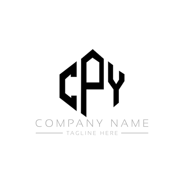 Vector cpy letter logo design with polygon shape cpy polygon and cube shape logo design cpy hexagon vector logo template white and black colors cpy monogram business and real estate logo