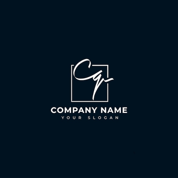 Cq Initial signature logo vector design