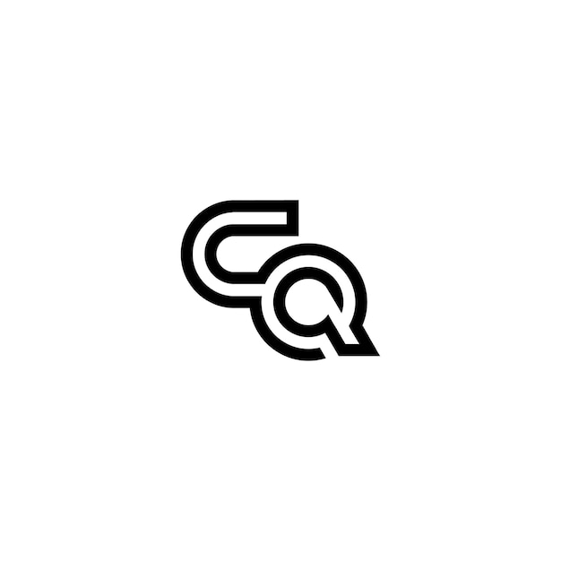 Vector cq monogram logo design letter text name symbol monochrome logotype alphabet character simple logo