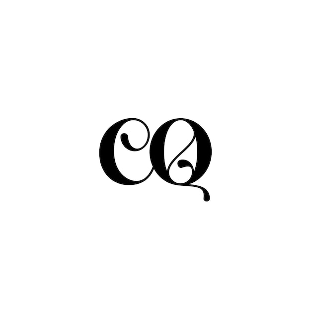 CQ モノグラムロゴ デザイン文字 テキスト名 シンボル モノクロロゴタイプ アルファベット文字 シンプルロゴ