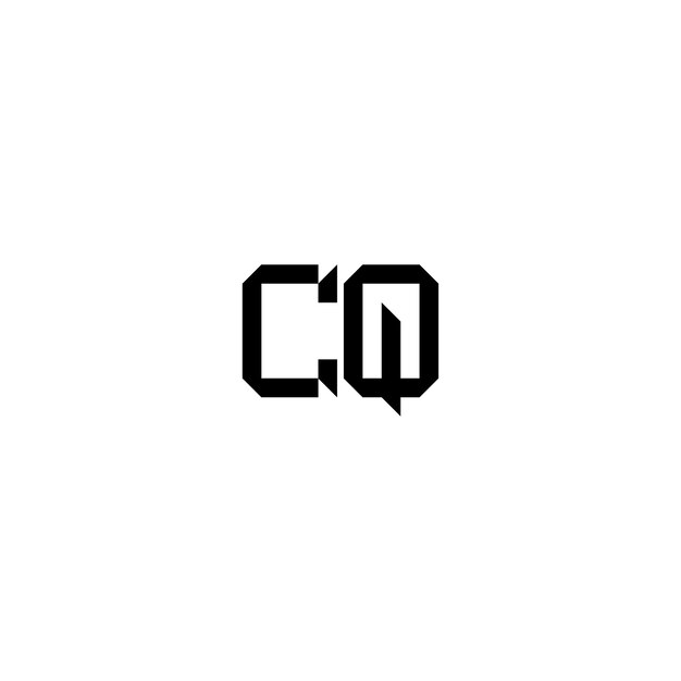Вектор cq монограмма дизайн логотипа буква текст имя символ монохромный логотип алфавит персонаж простой логотип
