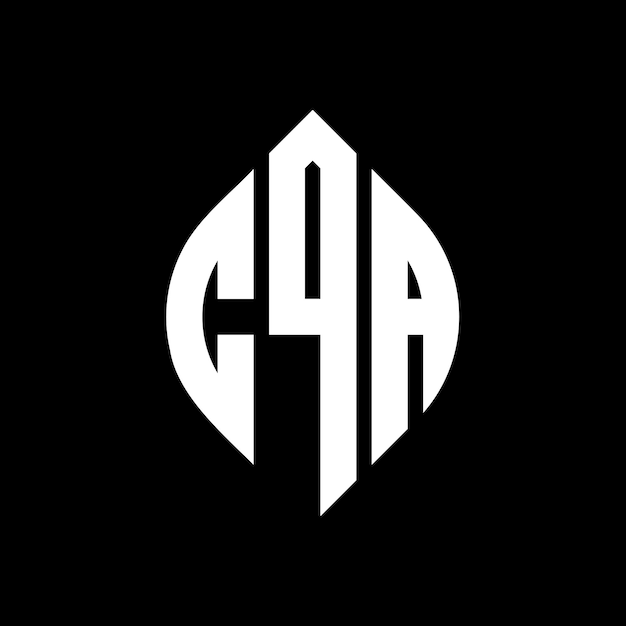 원과 타원 모양의 CQA 타원 문자 CQA 타원 모양의 CQA 타원 문자 세 개의 이니셜은 원의 로고를 형성합니다 CQA 원 블럼 추상 모노그램 문자 표지 터.