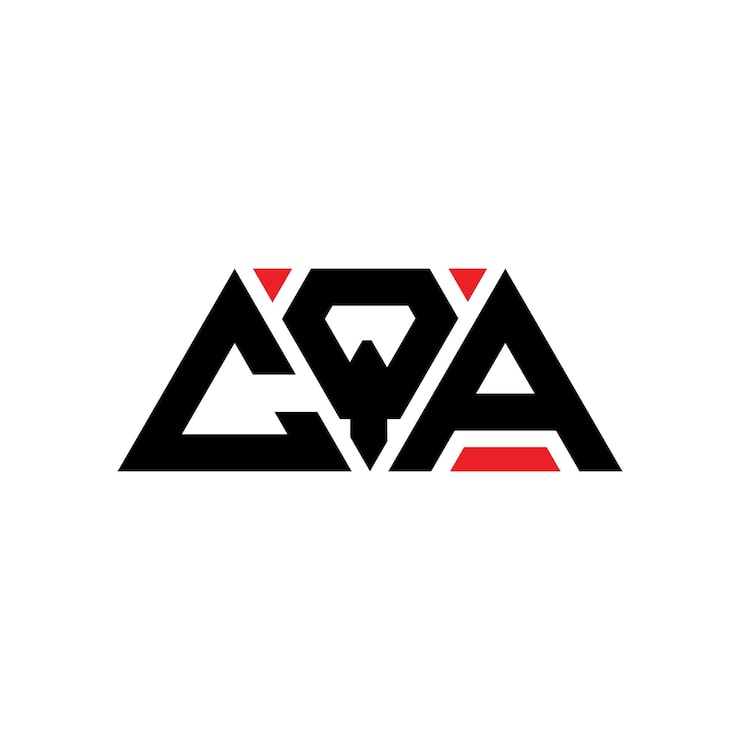 Vector cqa 三角形字母标志设计与三角形形状 cqa三角形标志设计单体 cqa三个向量标志模板与红色 cqa的三角形标志 简单优雅和奢的标志 cqa