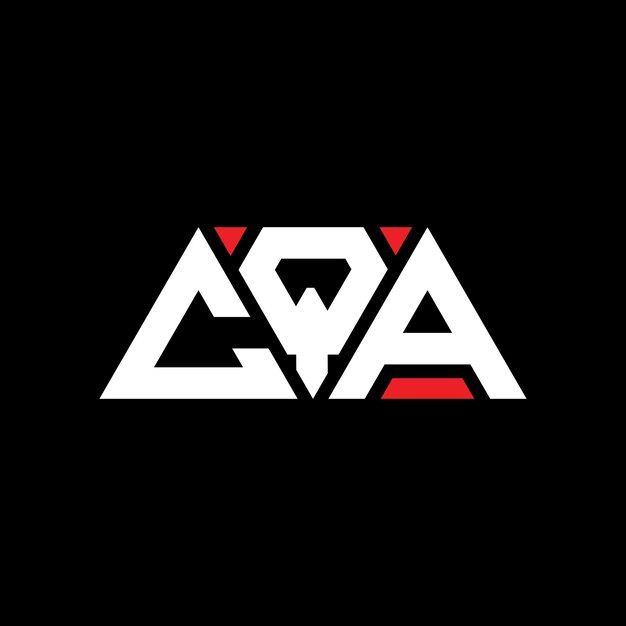 CQA 三角形字母标志设计与三角形形状 CQA三角形标志设计单体 CQA三个向量标志模板与红色 CQA的三角形标志 简单优雅和奢的标志 CQA