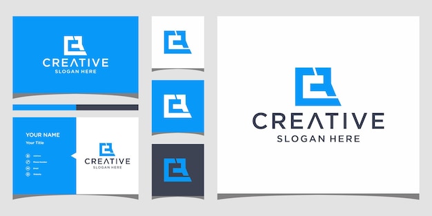 Vector cr logo design with business card template