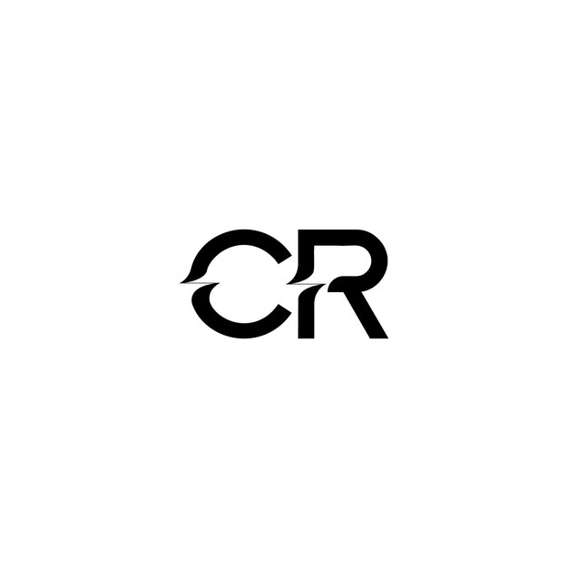 Monogramma cr logo design lettera testo nome simbolo logotipo monocromatico carattere alfabetico logo semplice