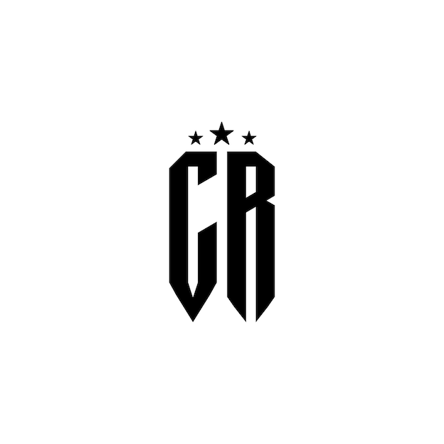 CR 모노그램 로고 디자인 문자 텍스트 이름 기호 흑백 로고 타입 알파벳 문자 심플 로고