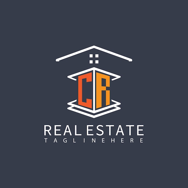 CR Real Estate Letter Monogram Vector Logo Home Or Building Shape All Logo