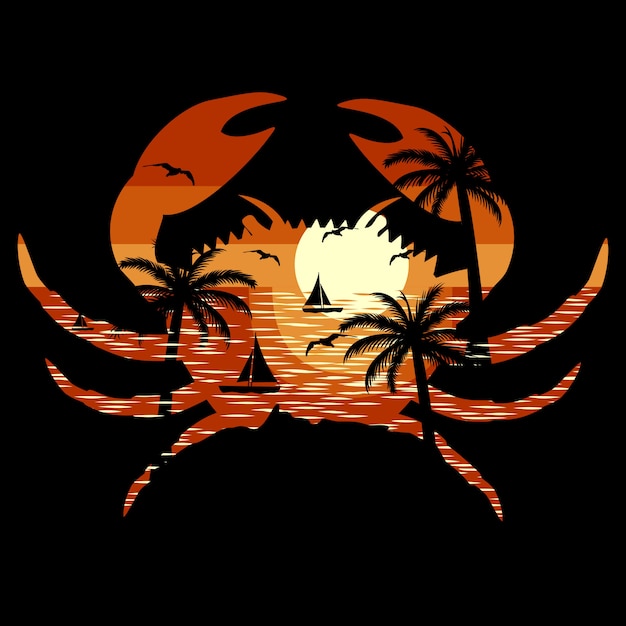 Vector crab beach